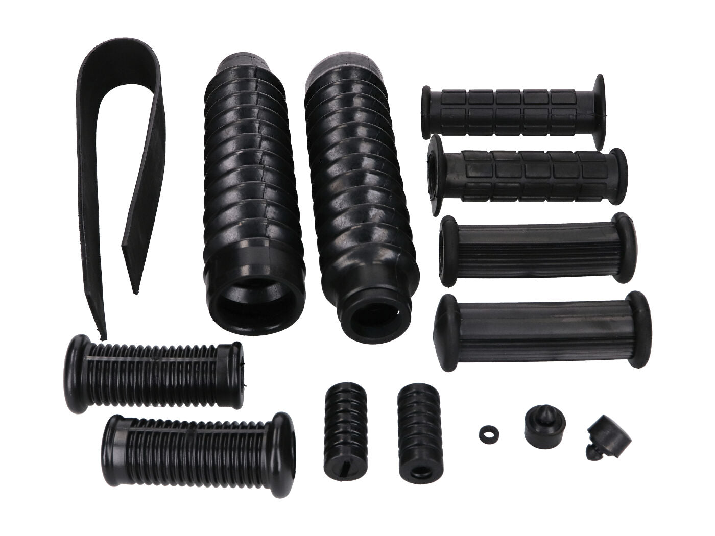 Set piese cauciuc cadru, schimbător, pedală pornire, ghidon și furcă 14 piese pentru Simson S51, S53, S70, S83