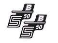 Folie / Autocolant Inscripție S50 B alb, 2 bucăți pentru Simson S50