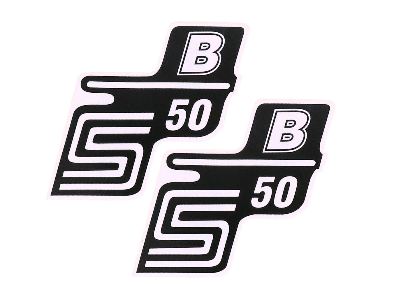 Folie / Autocolant Inscripție S50 B alb, 2 bucăți pentru Simson S50