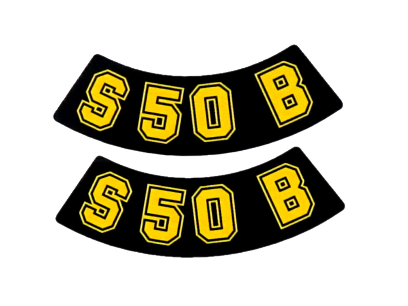 Folie / Autocolant S50 B negru-galben, 2 bucăți pentru Simson S50