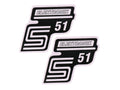 Autocolant „S51 Elektronik" alb, 2 bucăți pentru Simson S51 / S51 Enduro