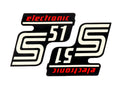 Folie / Autocolant S51 Elektronik negru-roșu set 2 bucăți pentru Simson S51 / S51 Enduro