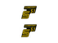 Autocolant / Folie inscripție S51 Comfort negru-galben set 2 bucăți pentru Simson S51 / S51 Enduro