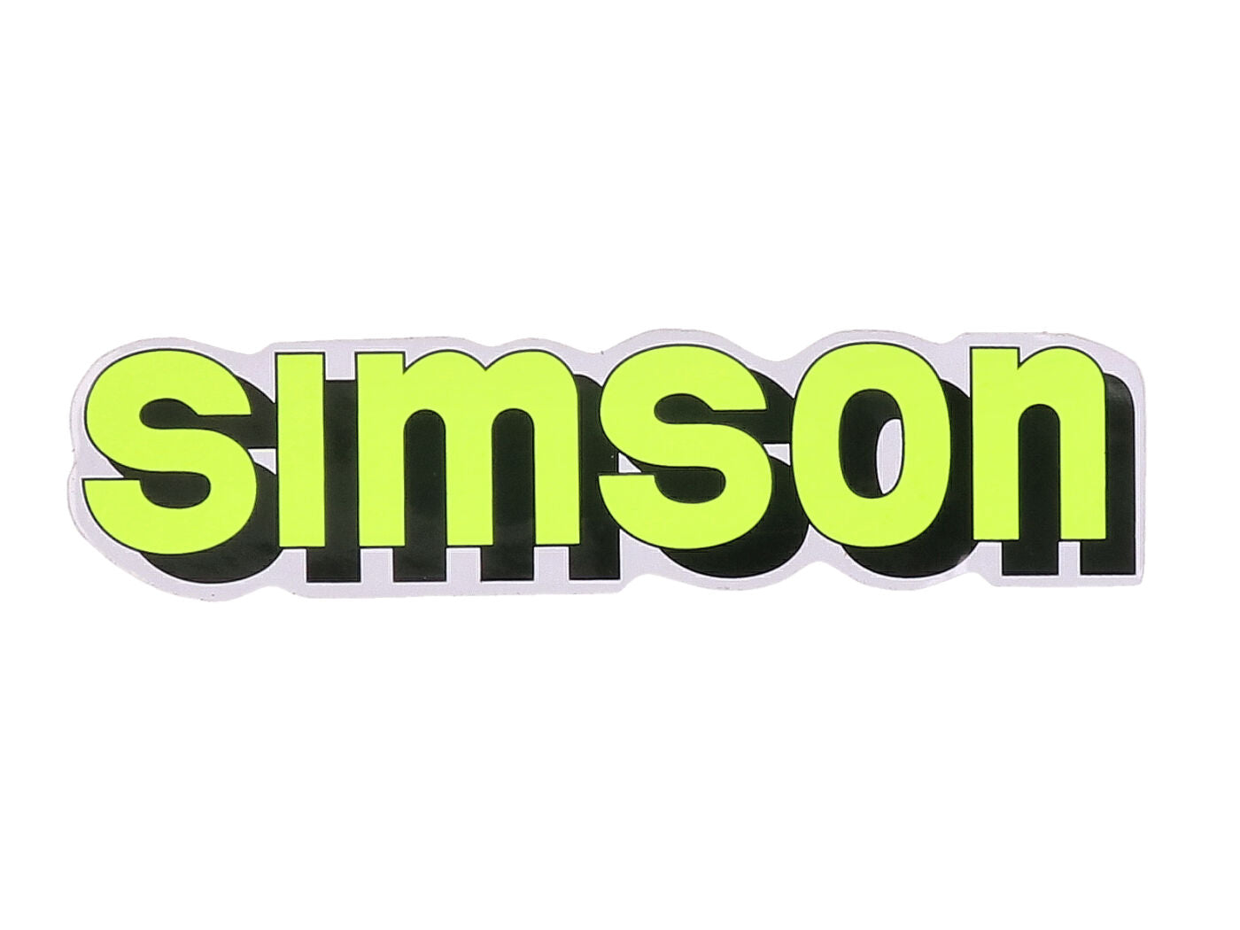 Folie logo / autocolant rezervor galben neon, negru pentru Simson S51 / S51 Enduro, S70 / S70 Enduro