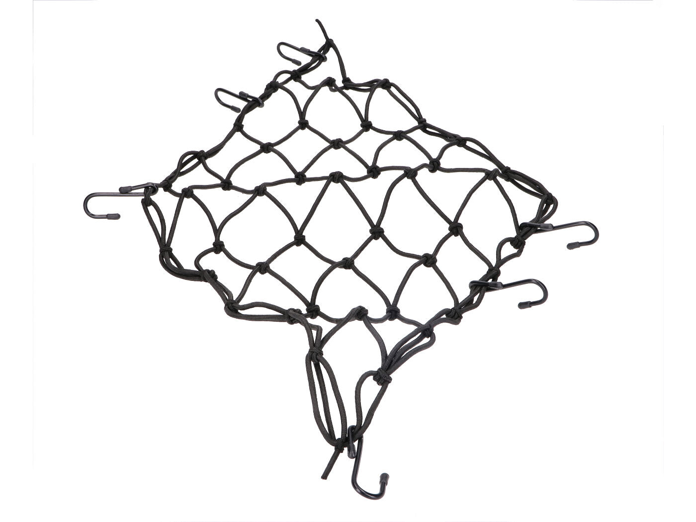Plasă elastică pentru bagaje 42x42 cm neagră cu 6 cârlige universal