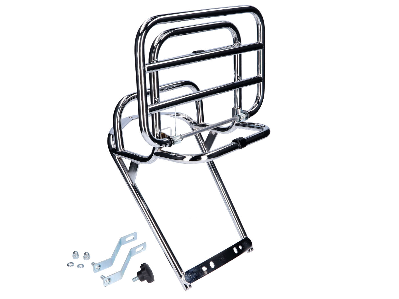 Portbagaj Spate RMS Pliabil Cromat pentru Vespa Classic PK, V50, V90, Primavera ET3 și alte modele