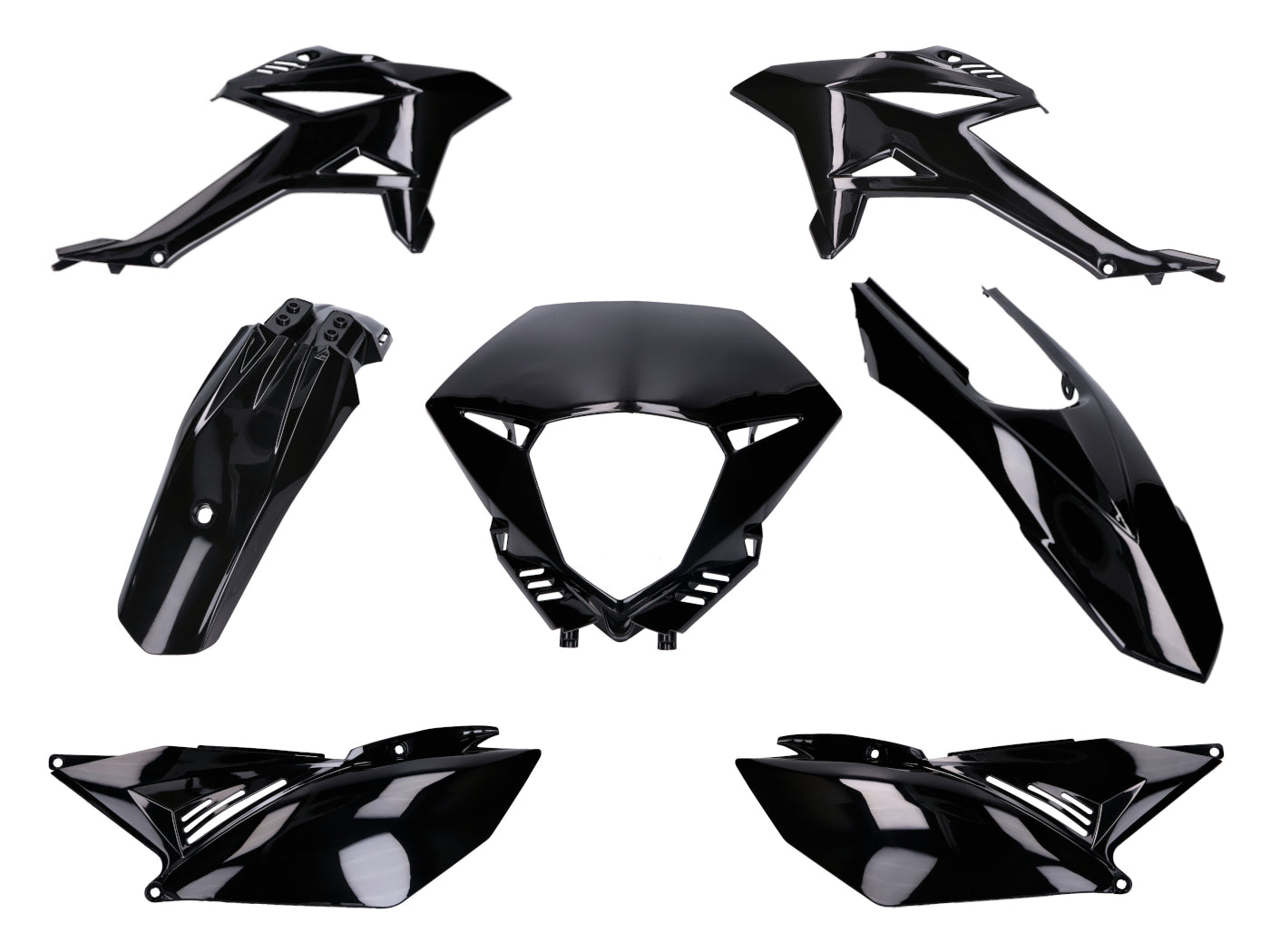 Kit carenaj negru 7 piese pentru Beta RR 50 Enduro, RR 50 Motard și alte modele 2012-