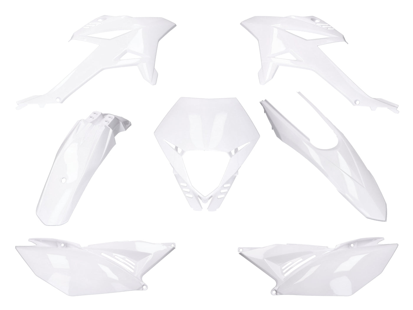 Kit carenaj alb 7 piese pentru Beta RR 50 Enduro, RR 50 Motard și alte modele 2012-
