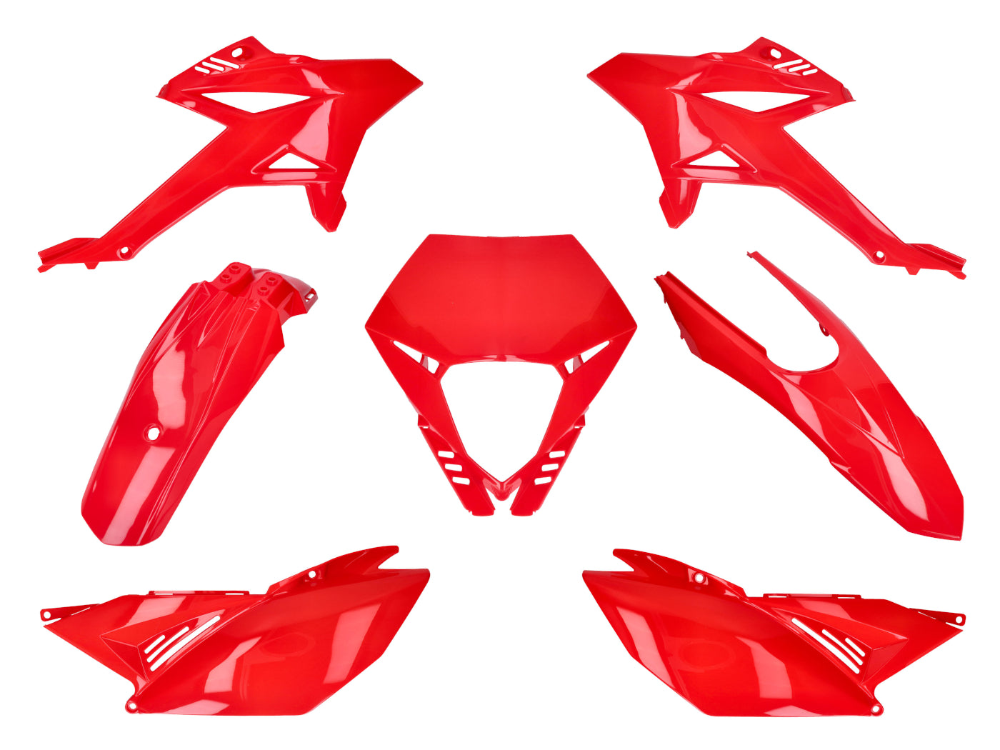 Kit carenaje roșu 7 piese pentru Beta RR 50 Enduro, RR 50 Motard și alte modele 2012-