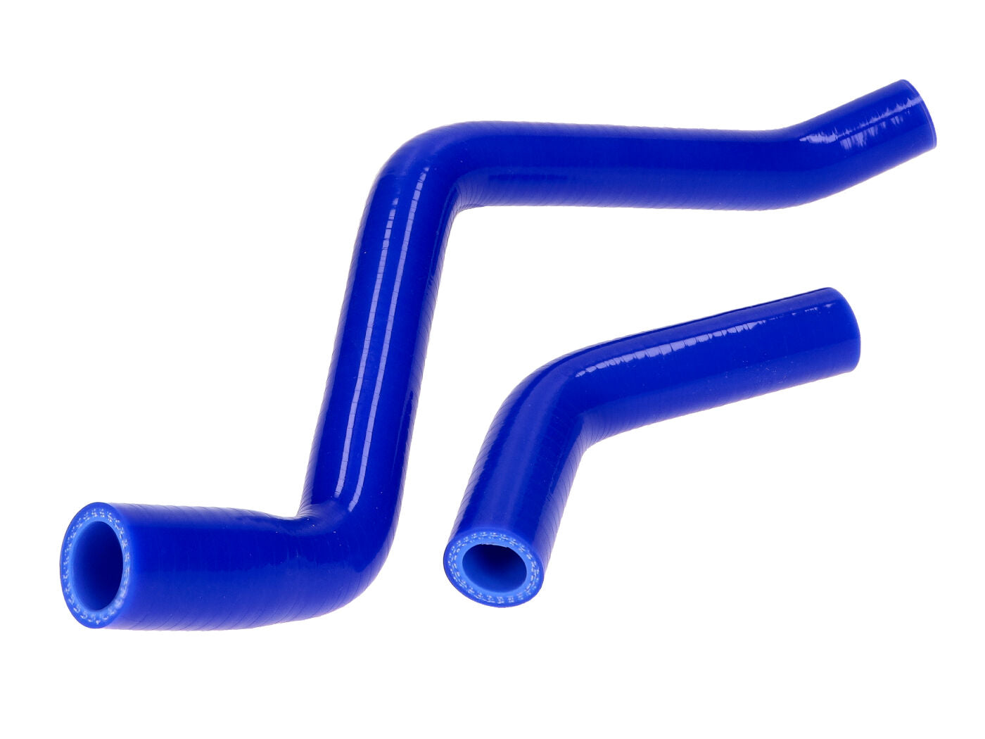 Set furtunuri radiator silicon albastru pentru Derbi Senda, Aprilia RX, SX, Gilera RCR, SMT motor D50B