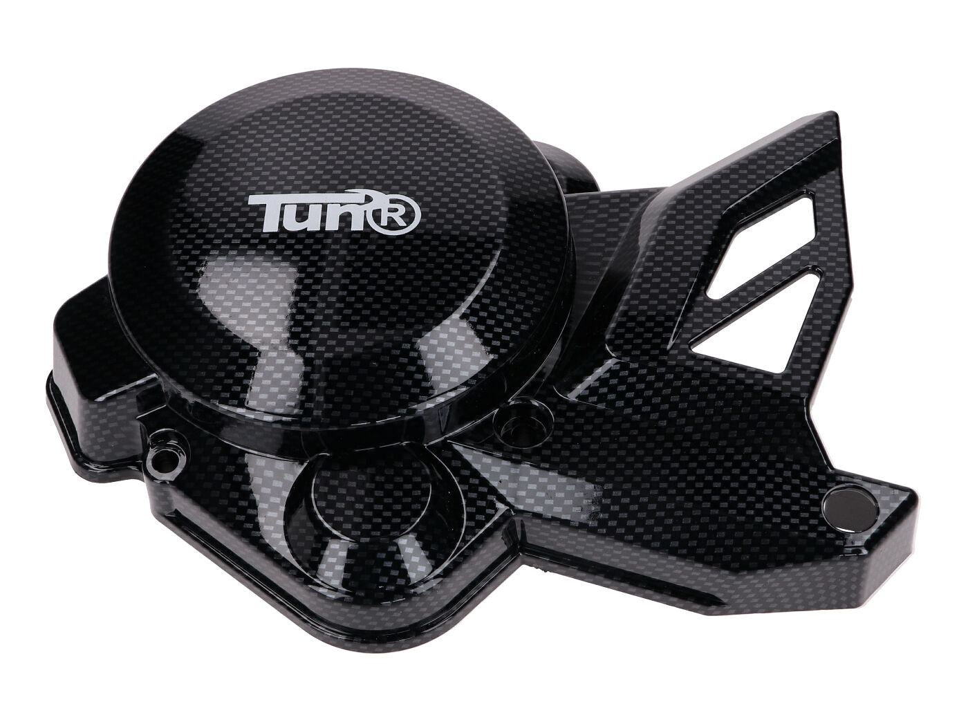 Capac alternator / aprindere TUNR aspect carbon pentru Derbi, Aprilia, Gilera și alte modele motor D50B0