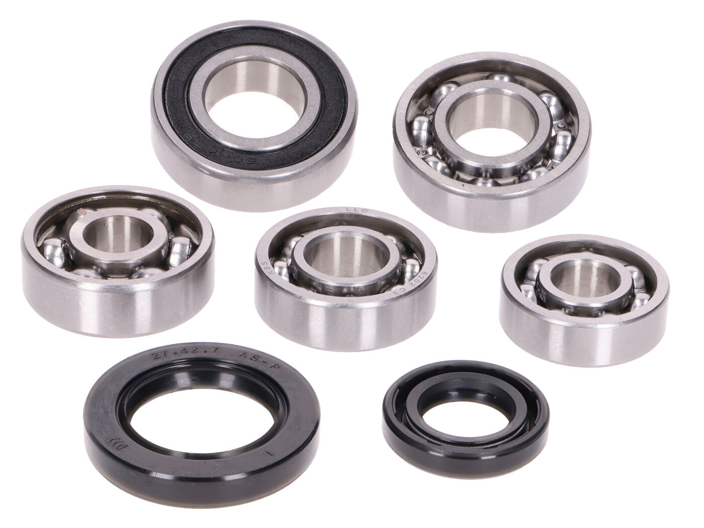 Set rulmenți cutie de viteze cu simeringuri pentru Honda Bali 50, SFX 50, X8R 50, Lead 50, Vision 50 și alte modele 2T