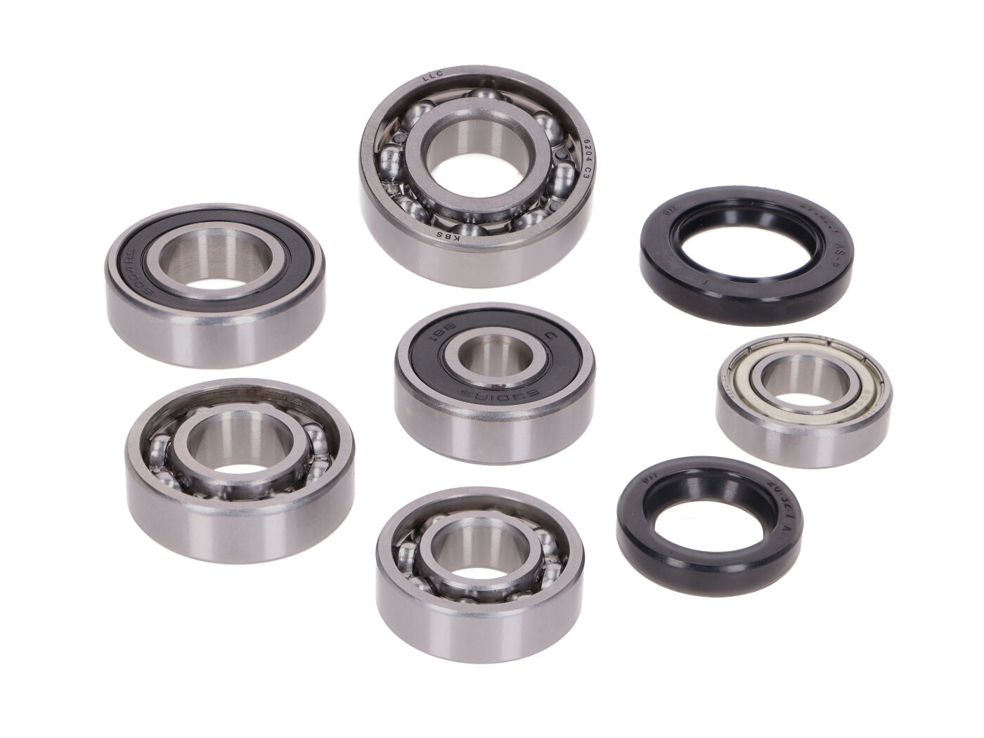 Set rulmenți cutie de viteze cu simerингuri pentru motor 152QMI 125/150 4T China - Znen, SYM, Kymco, Baotian, Flex Tech și alte mărci
