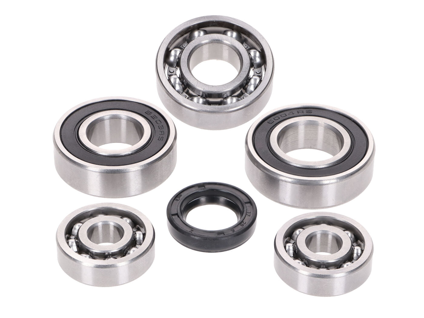 Set rulmenți cutie de viteze cu simeringe pentru Yamaha Aerox 100, BWs 100, Neos 100, MBK Booster 100, Ovetto 100, Nitro 100 2T