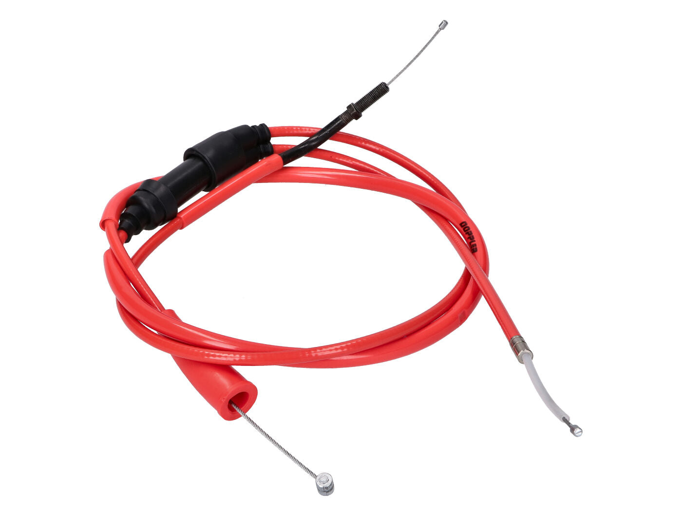 Cablu accelerație Doppler PTFE roșu pentru Derbi Senda, Aprilia RX 50, SX 50, Gilera RCR, SMT și alte modele