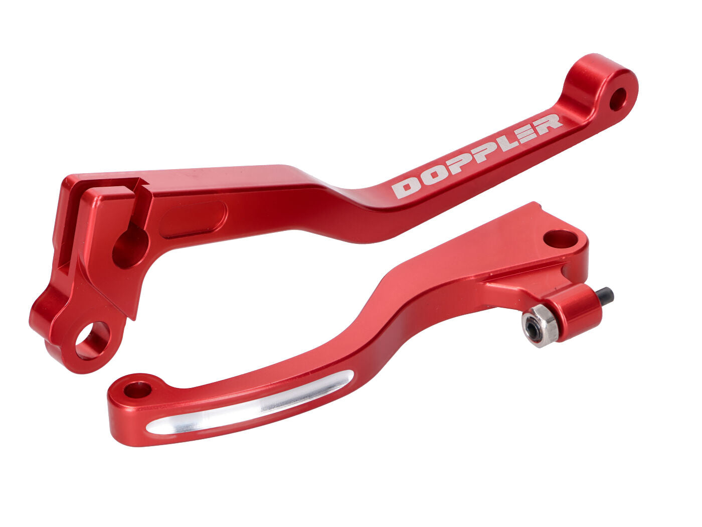 Set manete frână și ambreiaj Doppler forjat CNC roșu pentru Derbi Senda 50 R DRD Pro, Senda 50 SM DRD Pro, Senda 50 SM HYP DRD Evo, Senda 125 R DRD Racing și alte modele