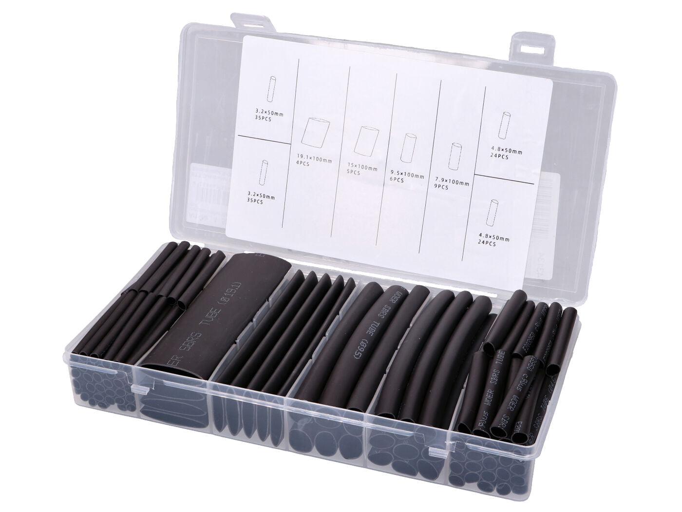 Set tuburi termocontractabile negre 142 bucăți autoadezive universal