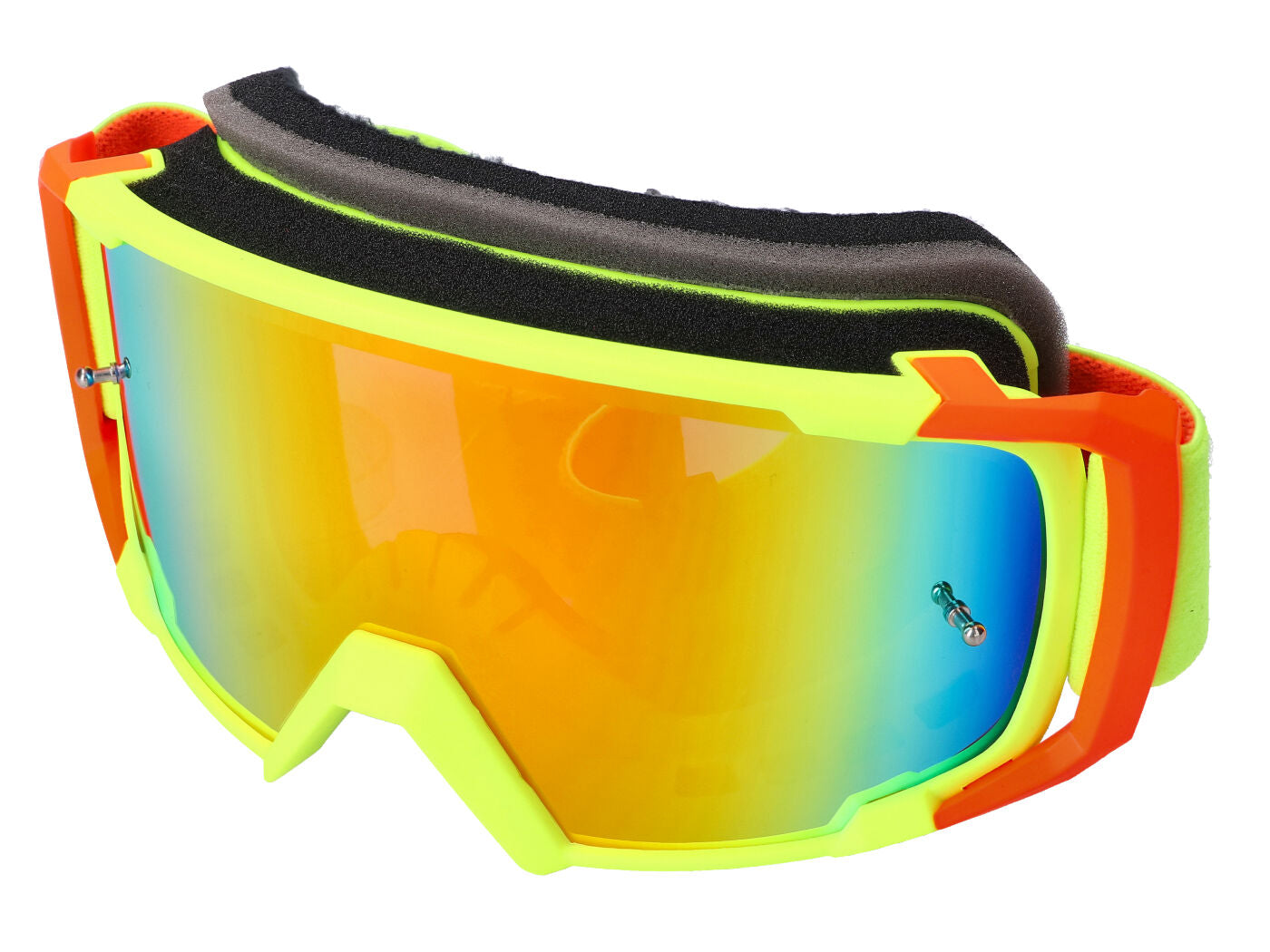 Ochelari MX S-Line Scrub galben fluo / roșu - vizieră iridium galben universal