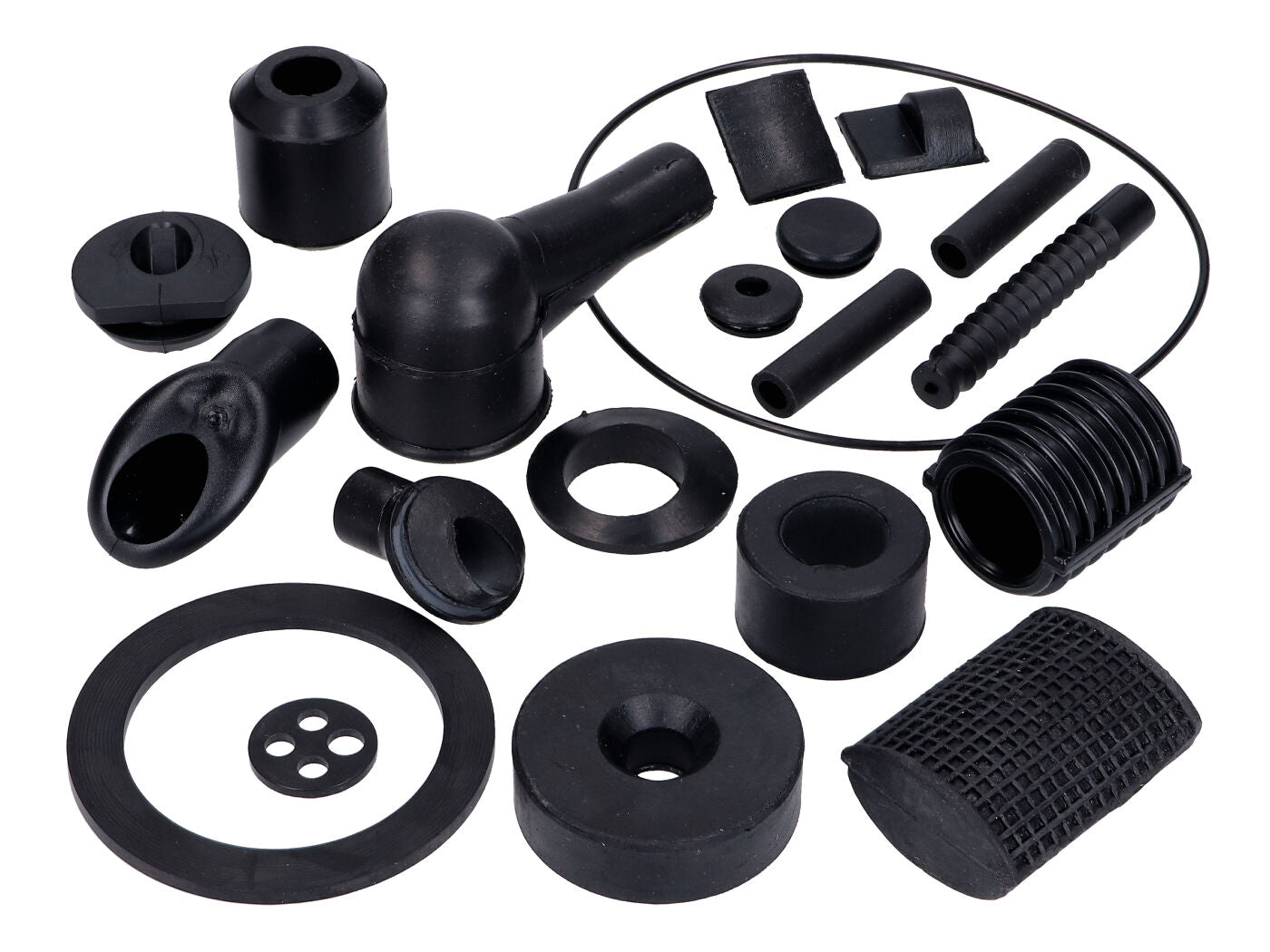 Kit accesorii mici cauciuc RMS negru pentru Vespa Classic PX 80, PX 100, PX 125, PX 150, PX 200 și alte modele