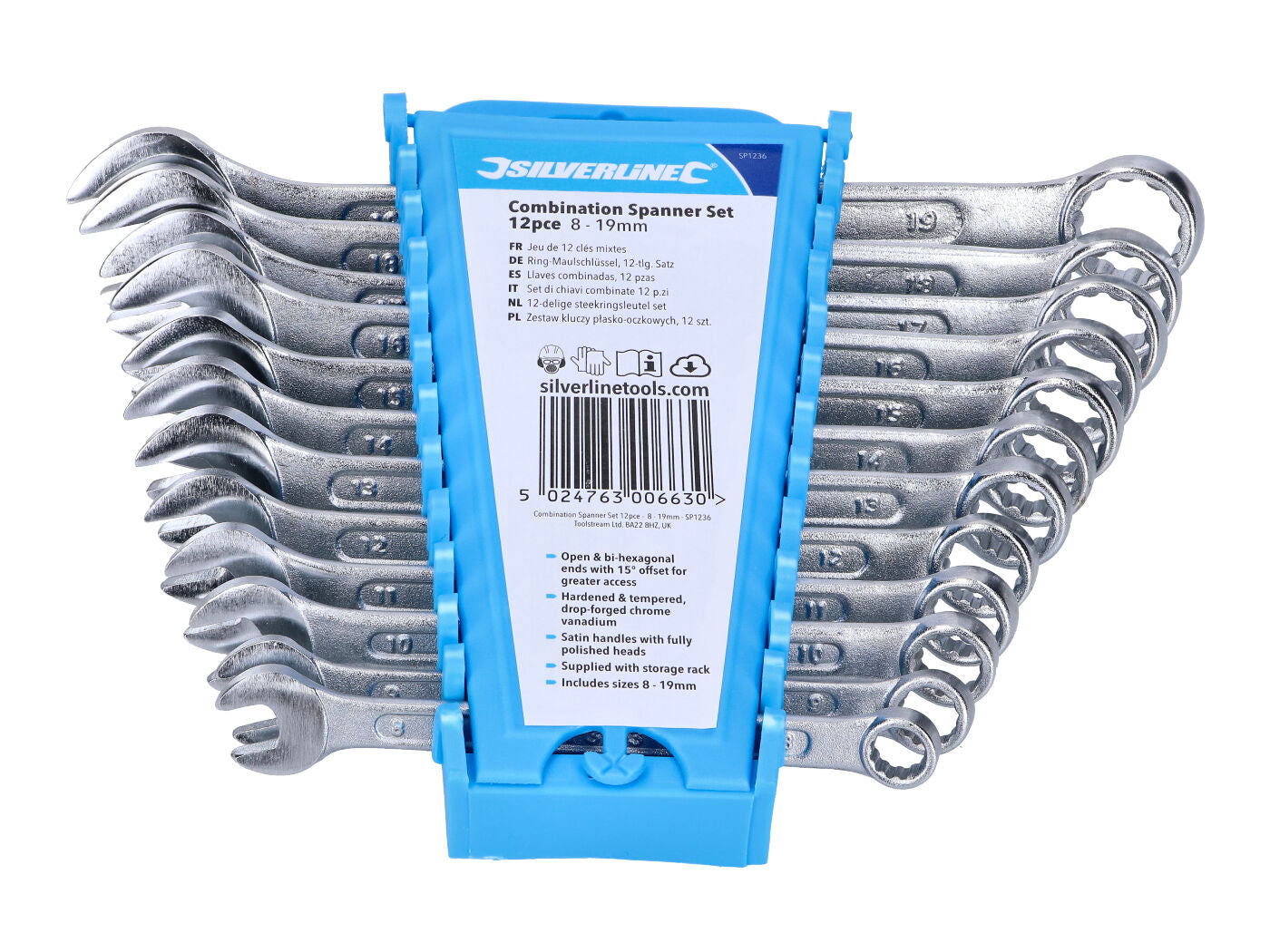 Set Chei Combinate Silverline 12 Piese Metrice 8-19mm universal