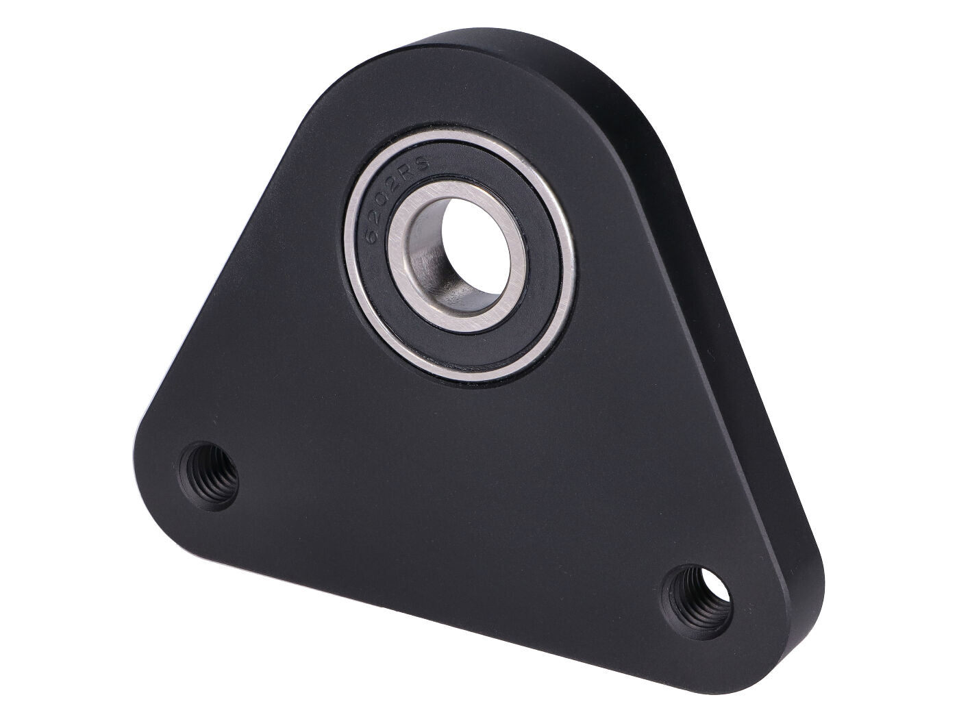 Placă rulment roată spate Swiing Racing aluminiu negru pentru Piaggio Ciao, Si, Bravo, Boxer și alte modele