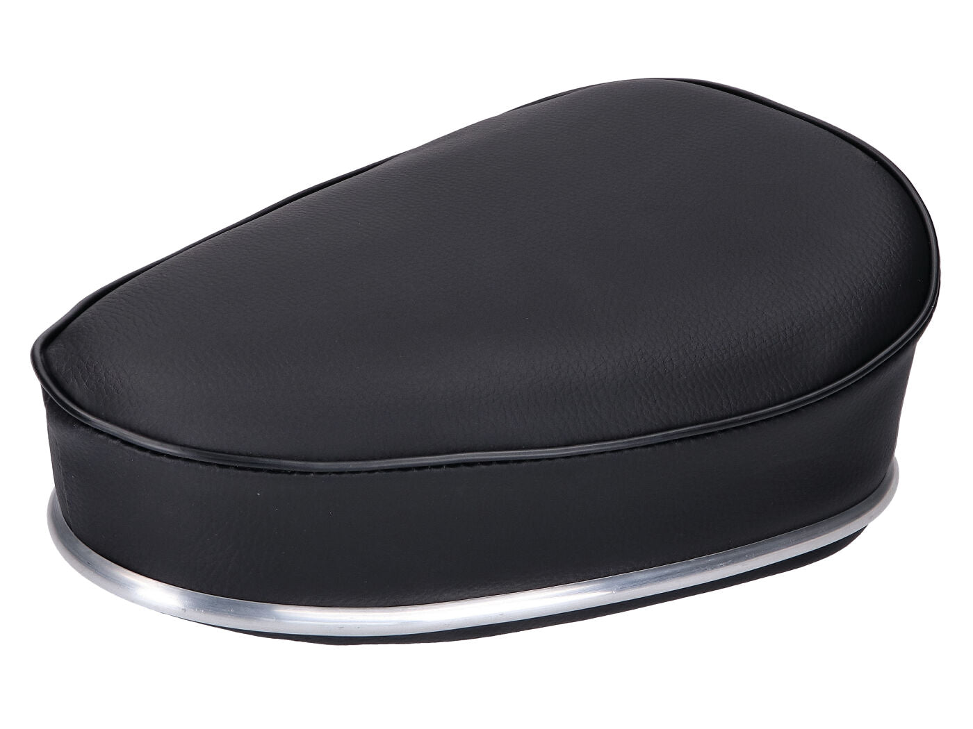 Șa Moped Neagră cu Bandă Cromată și Clemă de 22mm universal
