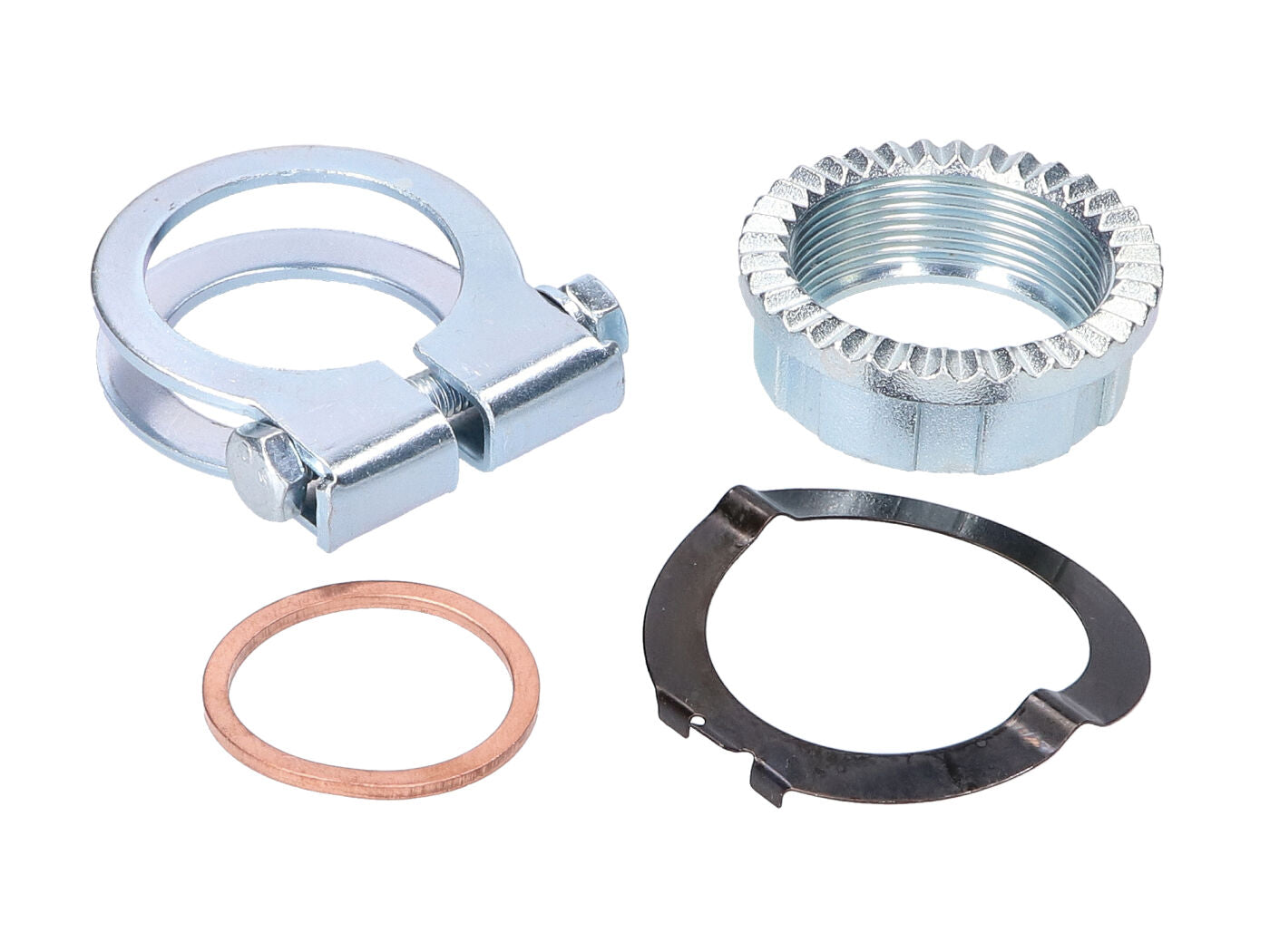 Set piulițe colector eșapament 32mm 4 piese pentru Simson S51, S53, S70, S83, SR50, SR80 și alte modele