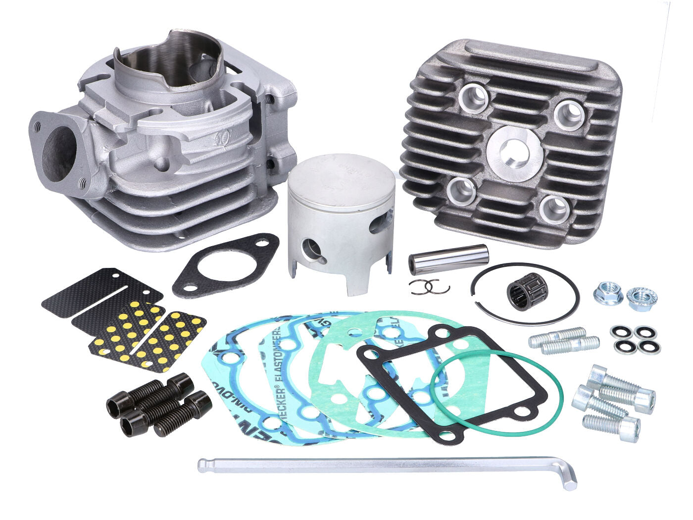 Kit cilindru Athena Big Bore 70cc 47.6mm ax piston 10mm pentru MBK, Yamaha, Aprilia și alte modele Minarelli vertical