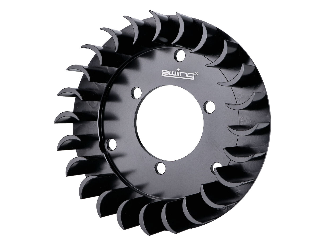 Roată Ventilator Swiing Aluminiu CNC Negru pentru Sachs 50/2, 50/3, aprindere HPI, Bosch, Ducati