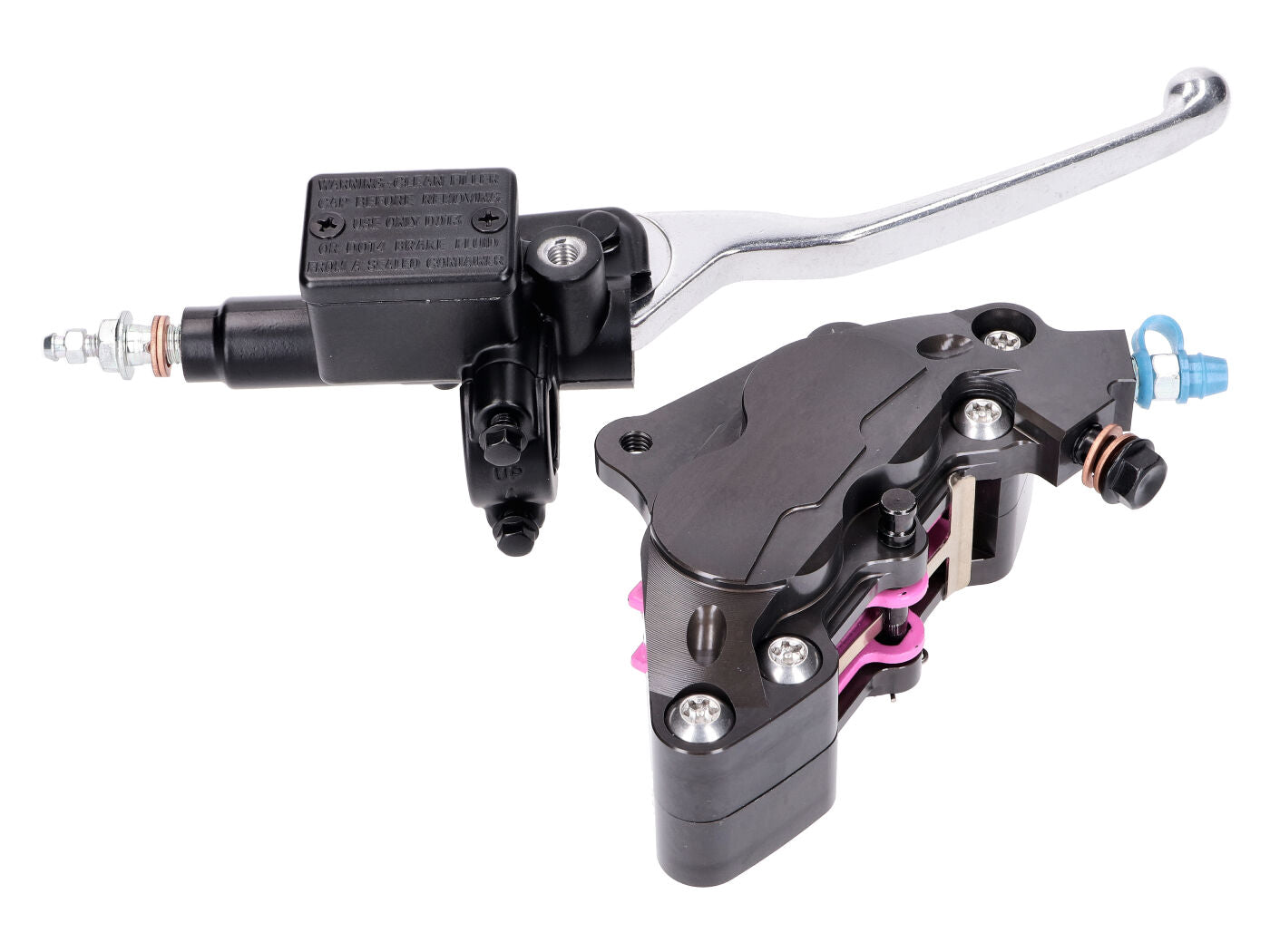 Kit upgrade etrier frână 101 Octane 4 pistoane pentru Piaggio, Vespa Modern, Gilera, Derbi, Aprilia 50-300cc