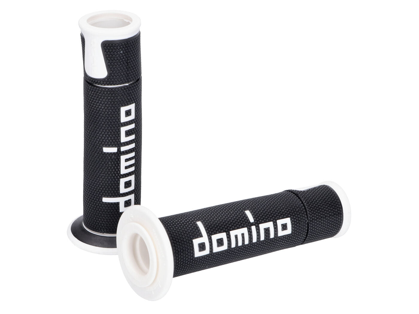 Set manșoane ghidon Domino A450 competiție strada negru / alb capete deschise universal