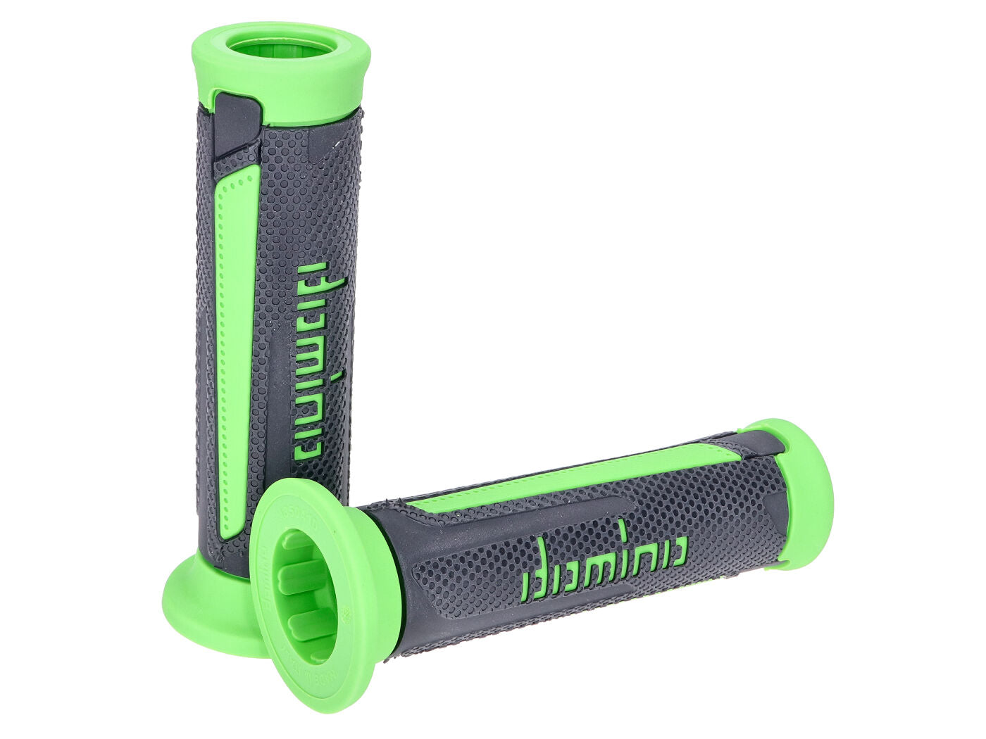 Set manșoane ghidon Domino A350 On-Road gri / verde cu capete deschise, universal