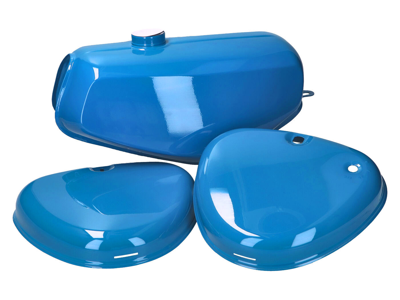 Set rezervor combustibil și capace laterale albastru pentru Simson S51 / S51 Enduro, S70 / S70 Enduro