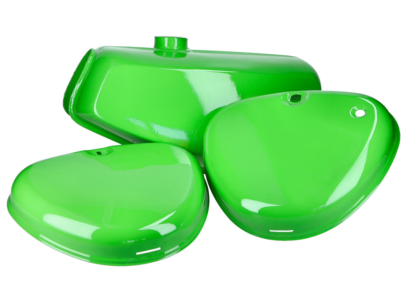 Set rezervor combustibil și capace laterale verde pentru Simson S51, S70