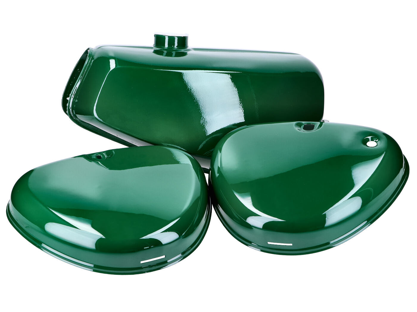 Set rezervor combustibil și capace laterale verde închis pentru Simson S51 / S51 Enduro, S70 / S70 Enduro