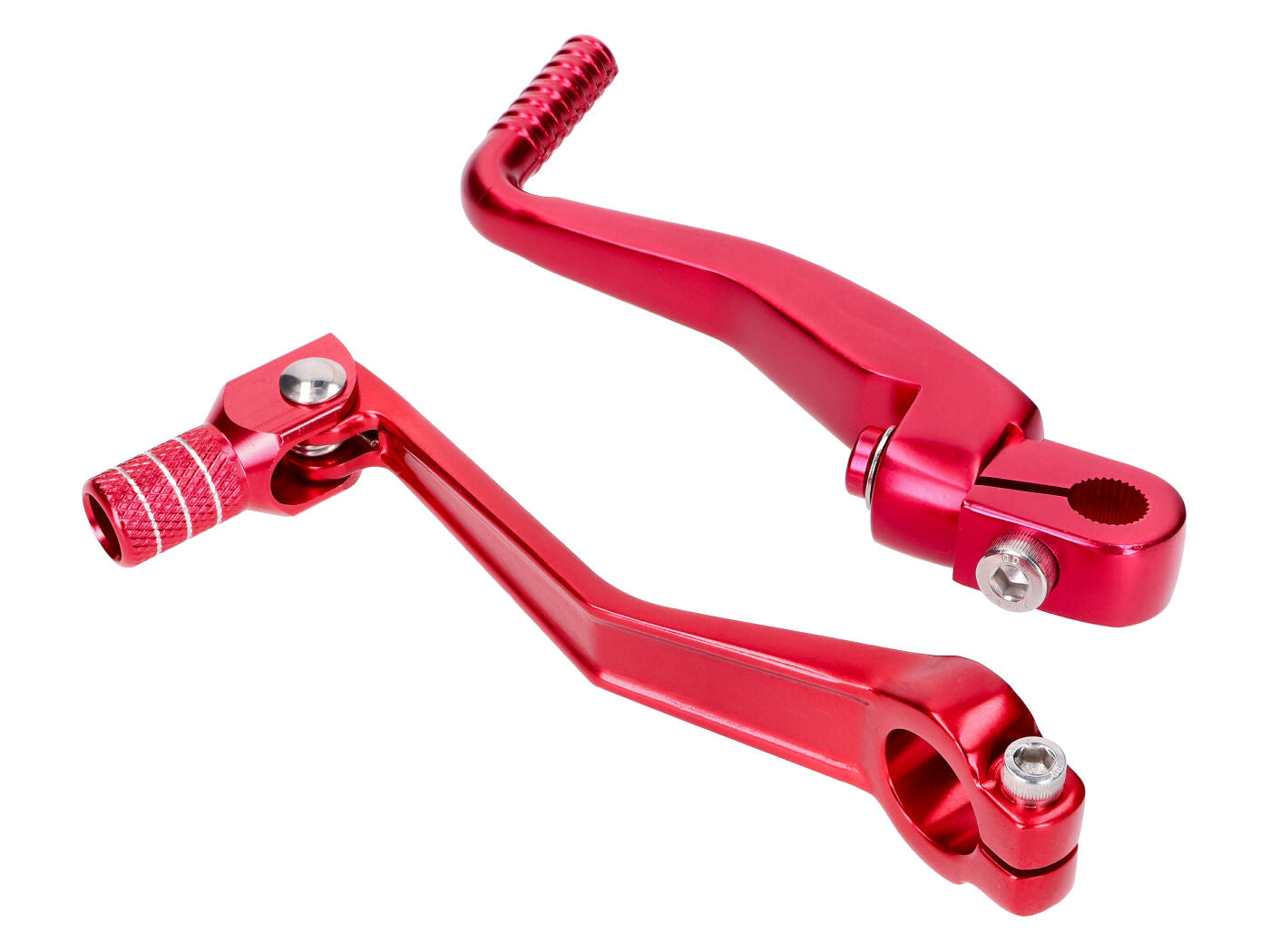 Set pedală schimbător și pornire 101 Octane pliabil, aluminiu anodizat roșu pentru Simson S51, S53, S70, S83
