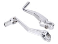Set pedale schimbător viteze și pornire 101 Octane pliabil aluminiu anodizat argintiu pentru Simson S51, S53, S70, S83