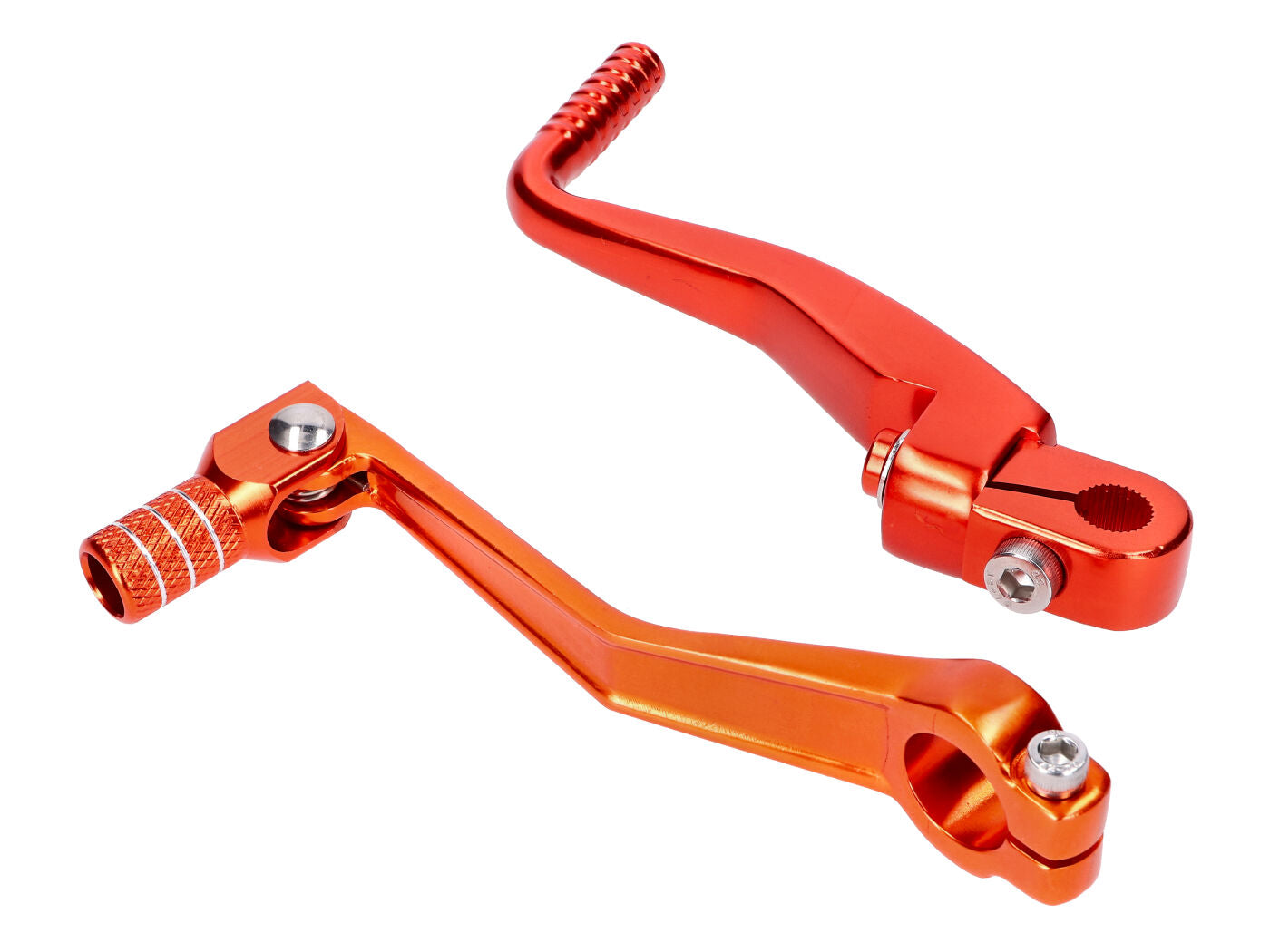 Set pedală pornire și schimbător viteze 101 Octane pliabil aluminiu anodizat portocaliu pentru Simson S51, S53, S70, S83