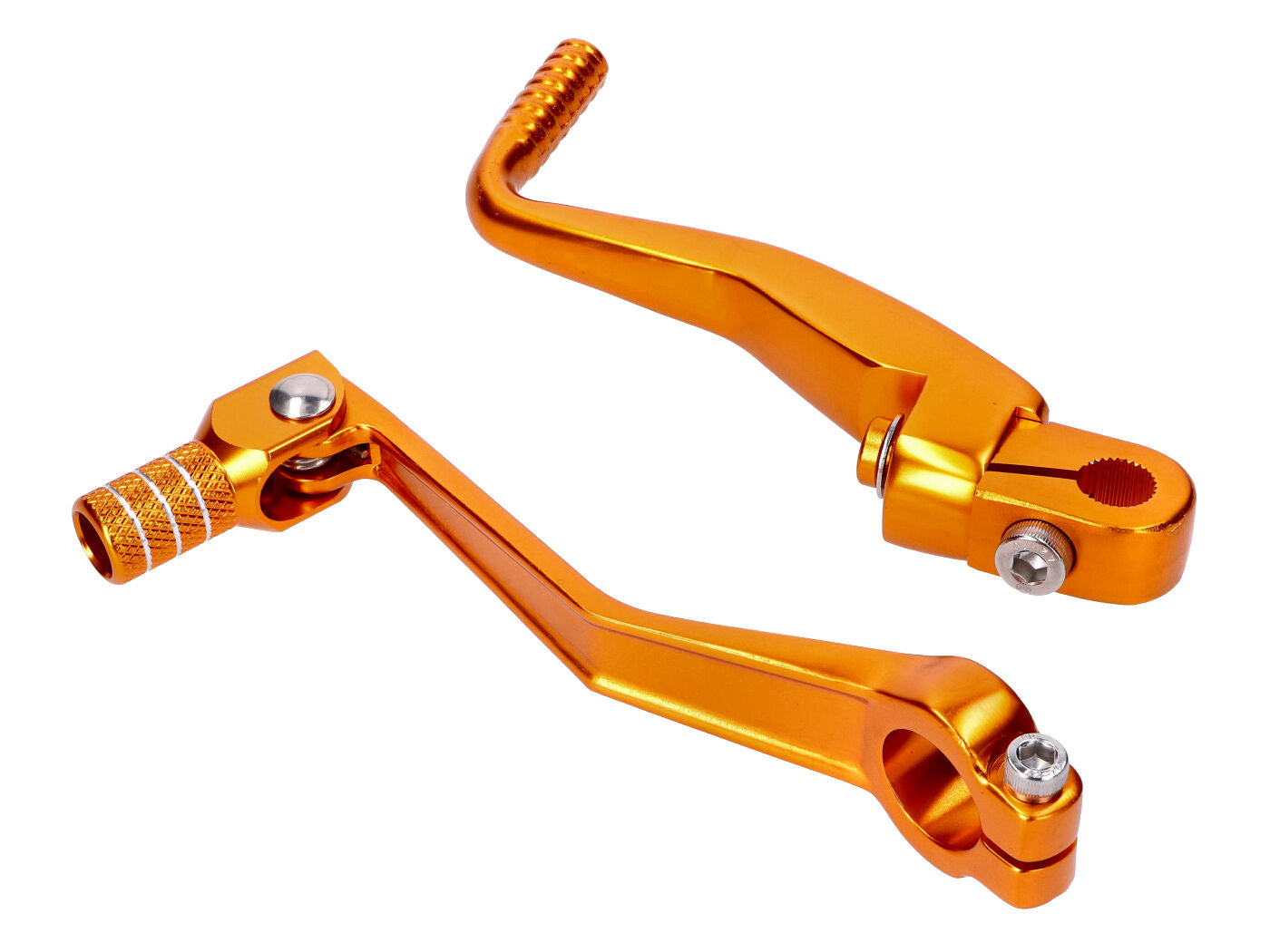 Set pedală schimbător și pornire 101 Octane pliabil, aluminiu anodizat auriu pentru Simson S51, S53, S70, S83