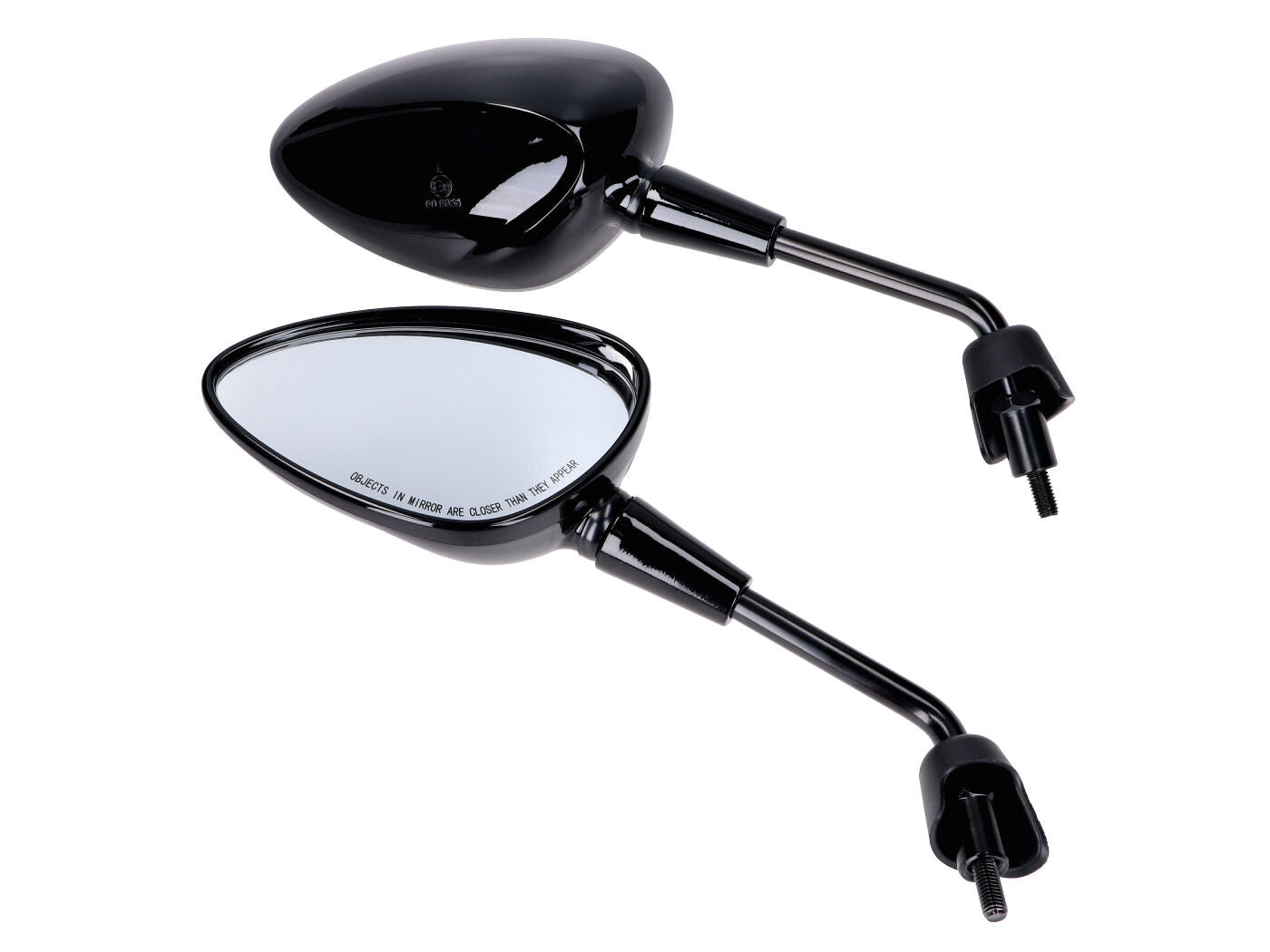 Set oglinzi 101 Octane M8 scurt, negru lucios pentru Vespa Modern Primavera, Sprint și alte modele