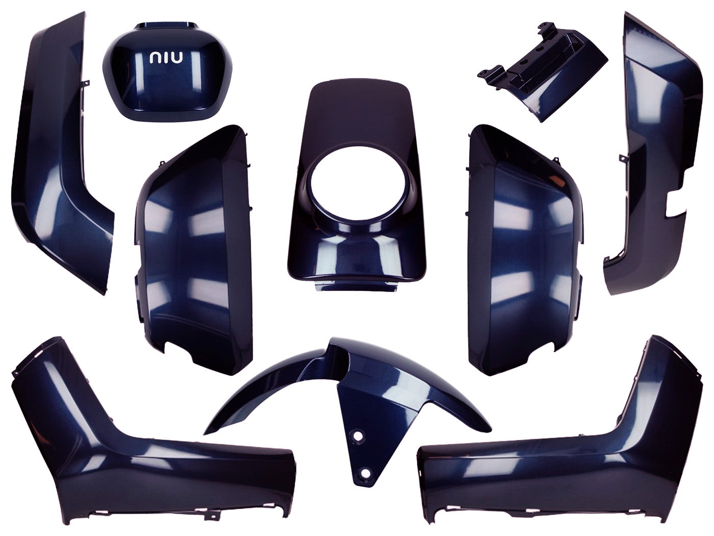 Kit carenaj 10 piese albastru lucios pentru NIU MQi+ Sport, NQi Sport, MQi 45, NQi GTS 80 E-Scooter