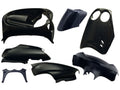 Kit carenaj Edge Bikeparts 7 piese negru metalic pentru Yamaha Neos, MBK Ovetto 50-100cc 2T până în 2007