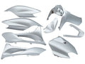 Kit carenaj Edge Bikeparts 9 piese argintiu metalic pentru MBK Mach G 50, Yamaha Jog R, Jog RR 50cc 2T