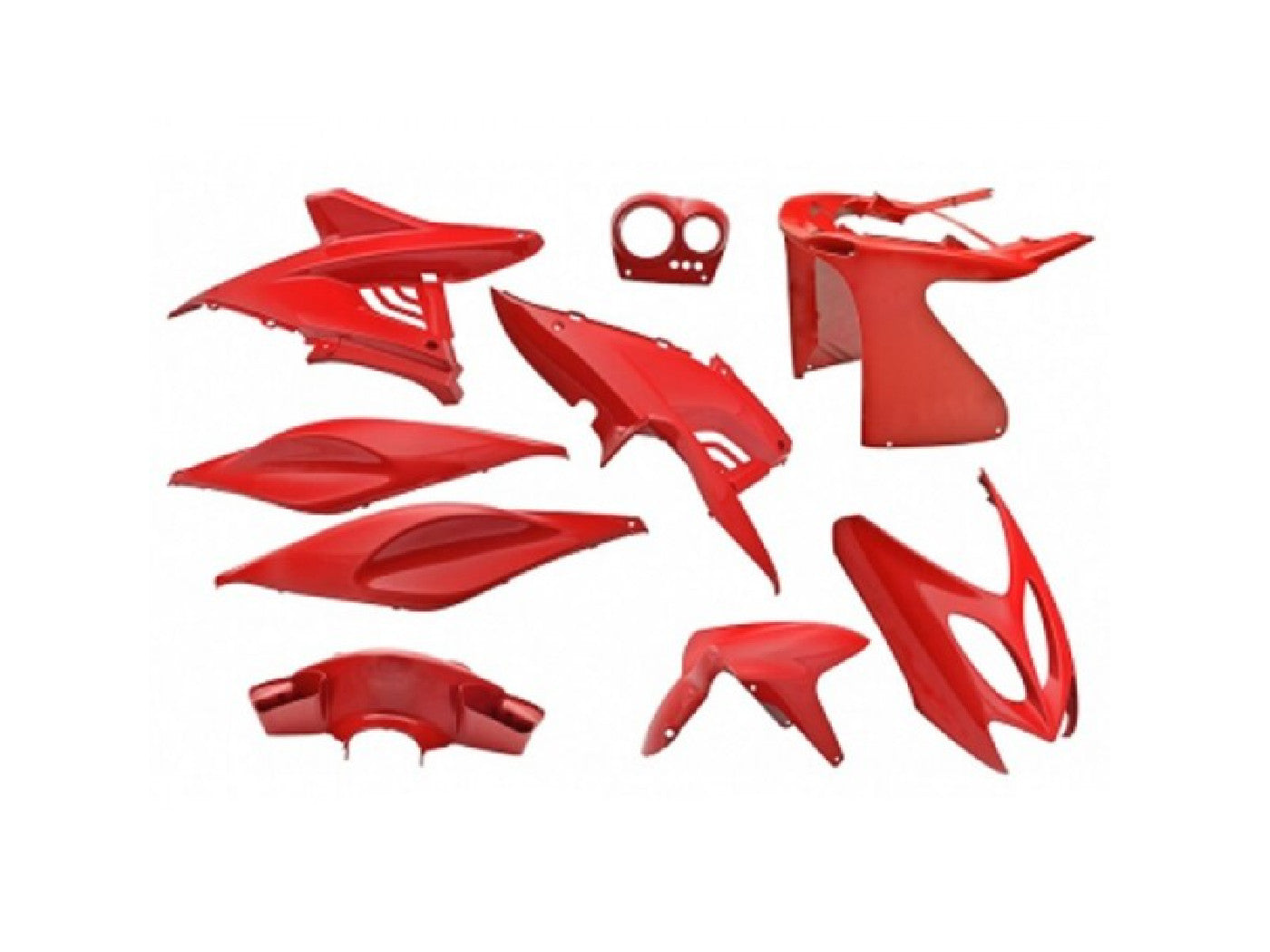 Kit carenaj Edge Bikeparts 9 piese roșu pentru Yamaha Jog 50 2T, Jog 50 RR LC, Jog 50 R AC, MBK Mach G 50 AC, Mach G 50 LC