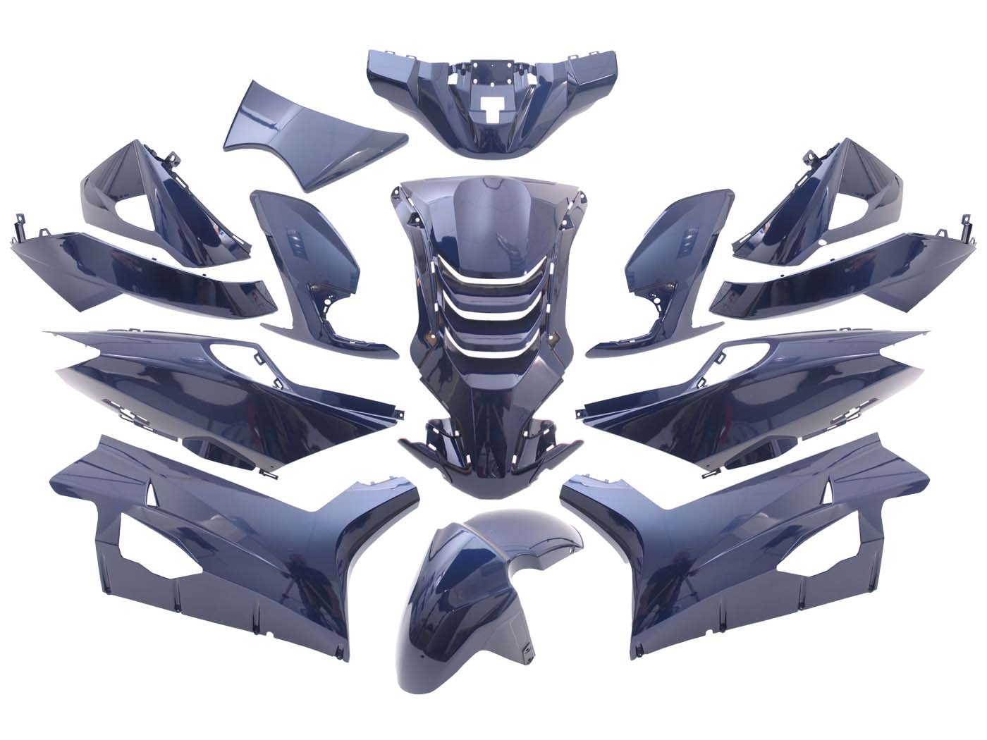 Kit carenaj Edge Bikeparts 14 piese albastru metalizat pentru Peugeot Speedfight 4