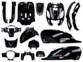 Kit carenaj 101 Octane negru grunduit 16 piese pentru SYM Fiddle III 50, 125, 200 2014-2020