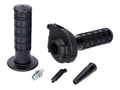 Set mâner de accelerație Domino cursă scurtă 2,3° negru aluminiu pentru ghidon 22mm universal