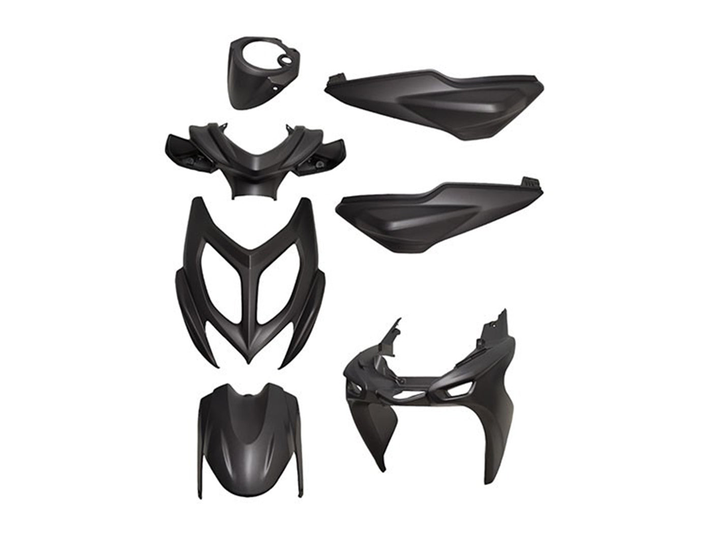 Kit carenaj 101 Octane 7 piese negru mat pentru Yamaha Aerox 50, MBK Nitro R 50