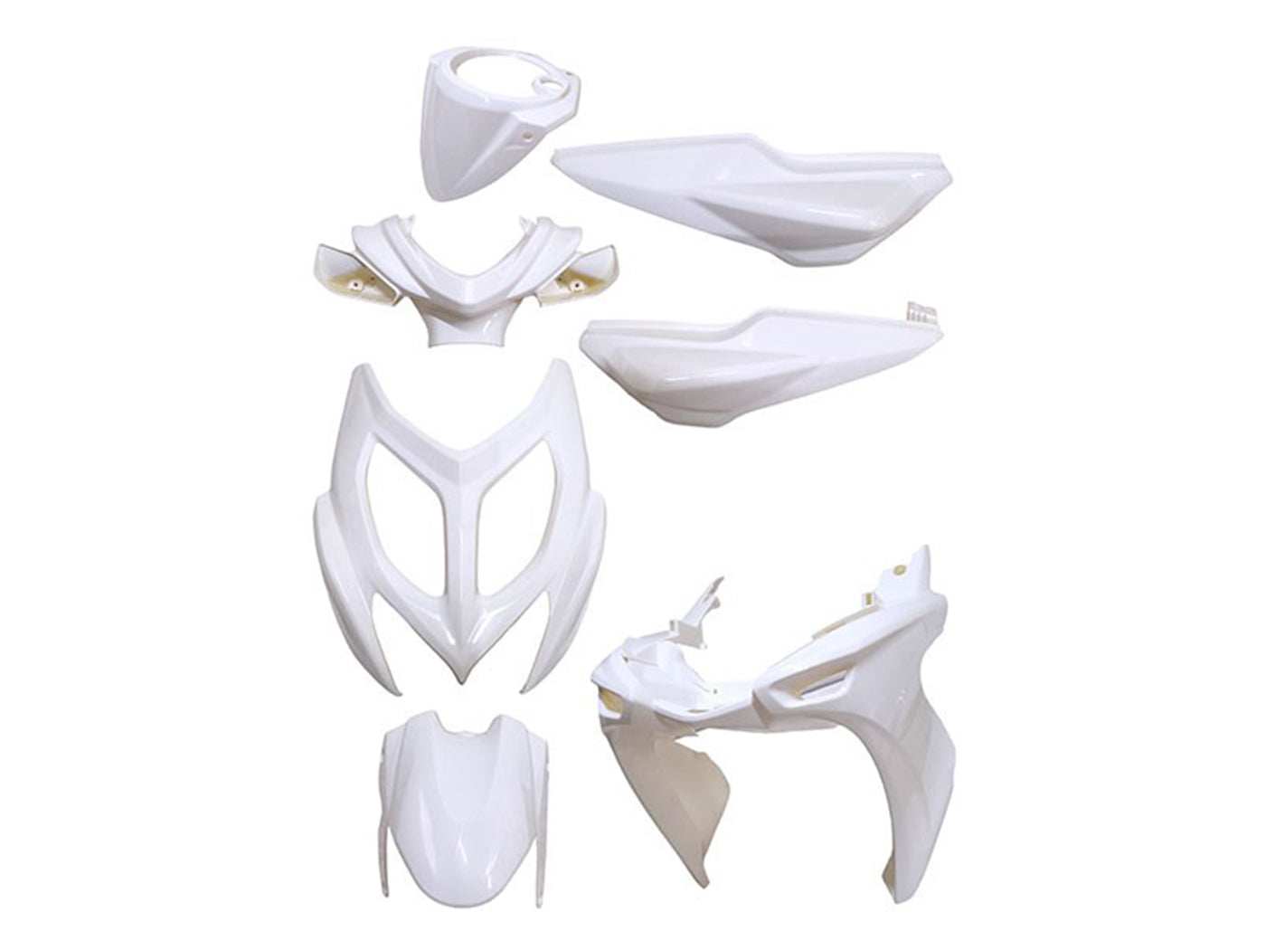 Kit carenaj 101 Octane 7 piese alb pentru Yamaha Aerox 50, MBK Nitro R 50