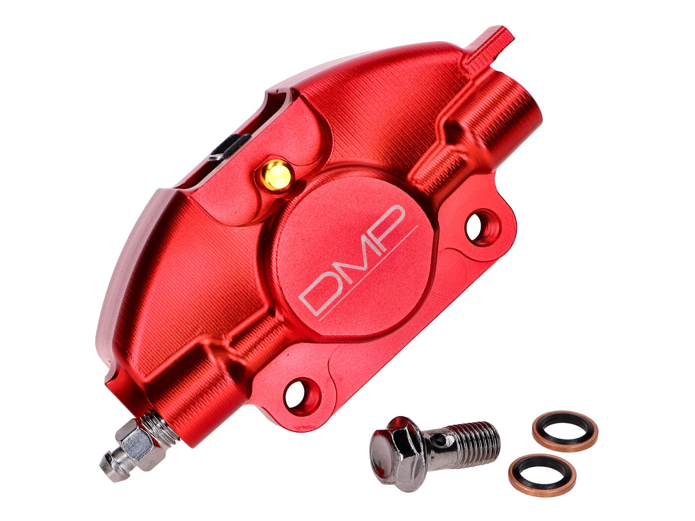 Etrier frână DMP frezat CNC roșu pentru Vespa Modern, Piaggio, Gilera și alte modele